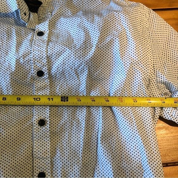 Gentlemen's Outfitters Mens Size M Button Down Shirt Black White Cotton - Picture 3 of 7